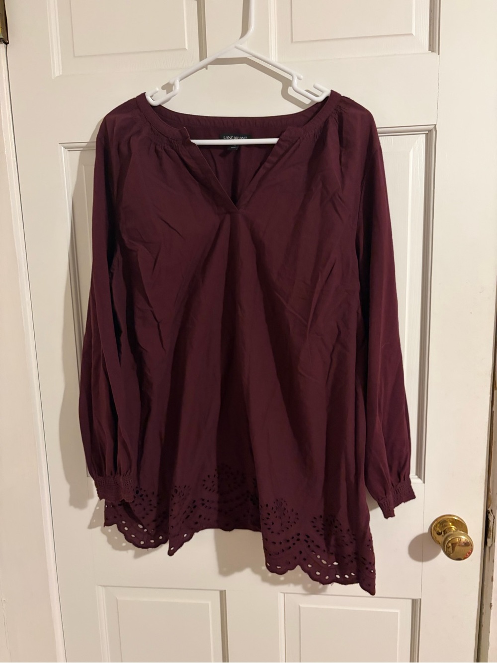 Lane Bryant  V-Neck Tunic Top - Wine